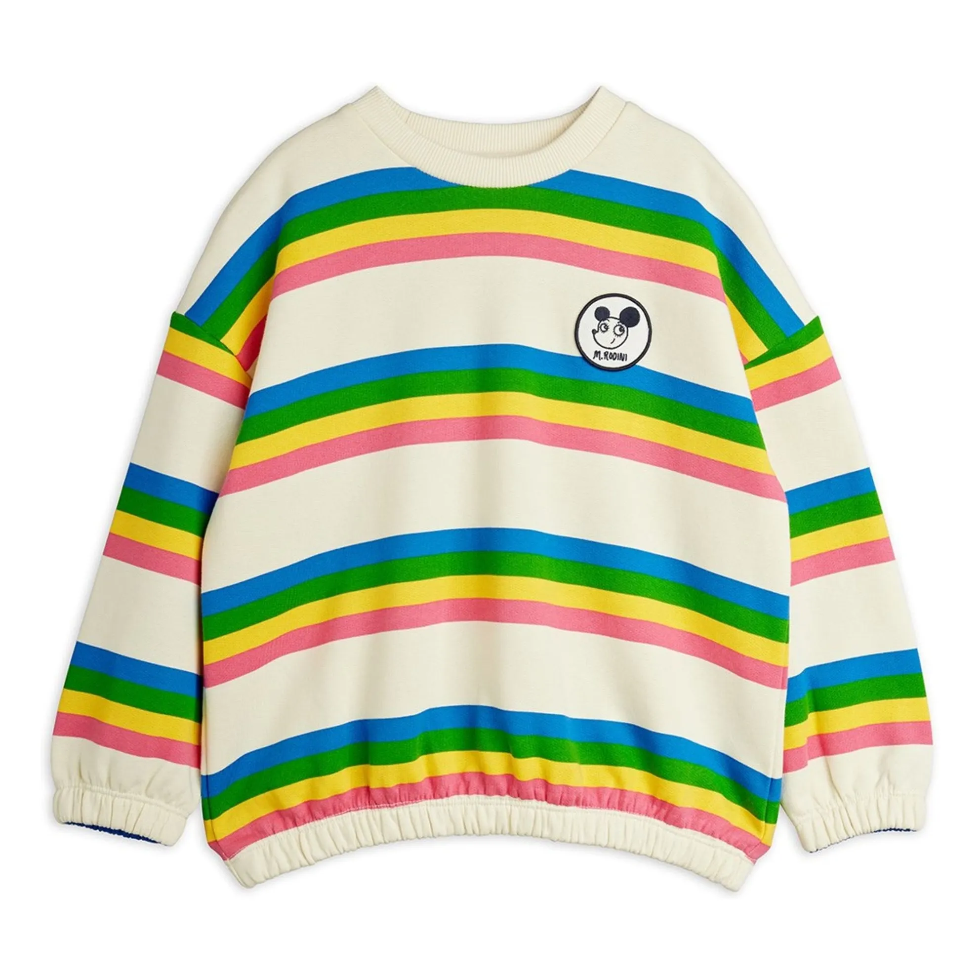 Mini Rodini Ecru Organic Cotton Striped Sweatshirt