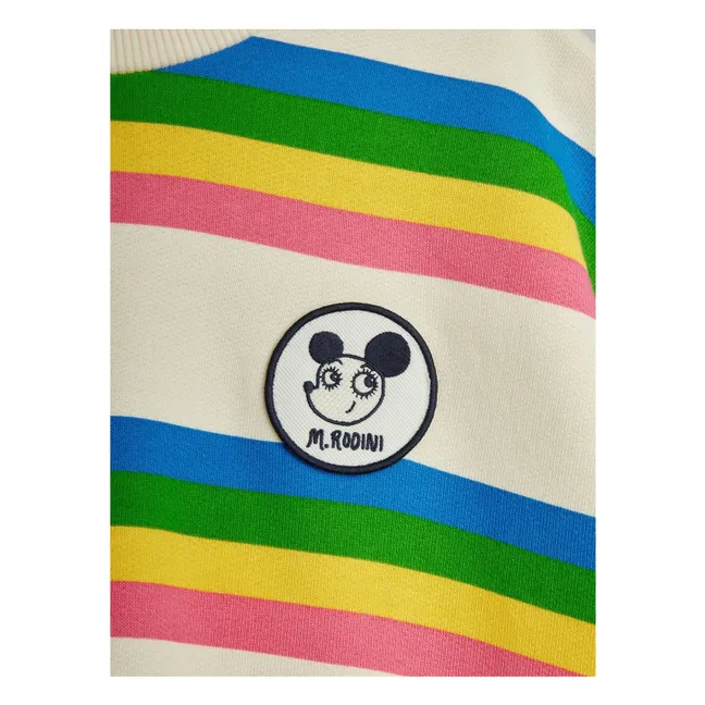 Organic cotton striped sweatshirt | Ecru