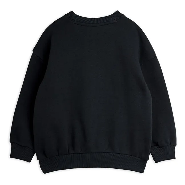 Sweat Alien Rayé Coton Bio | Noir