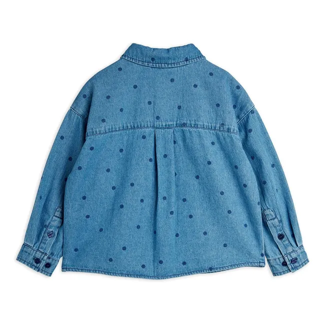 Camisa vaquera con lunares de algodón orgánico | Azul