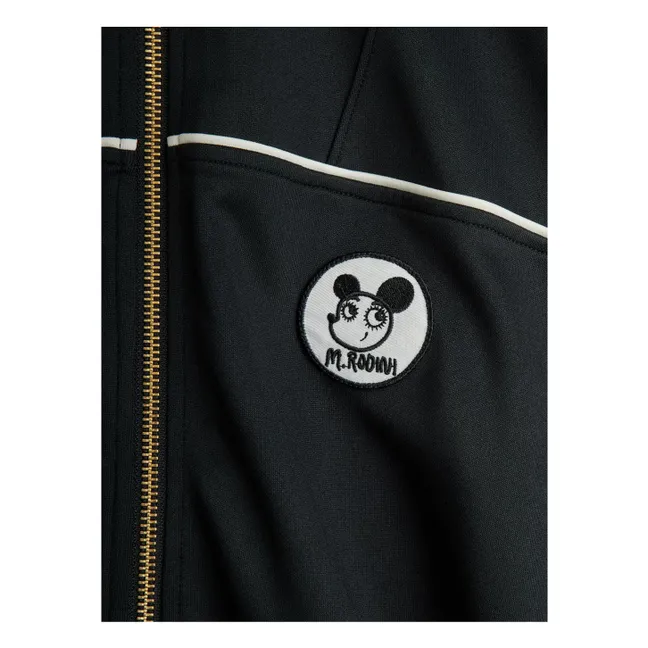 Giacca da tuta con patch in fibre riciclate | Nero