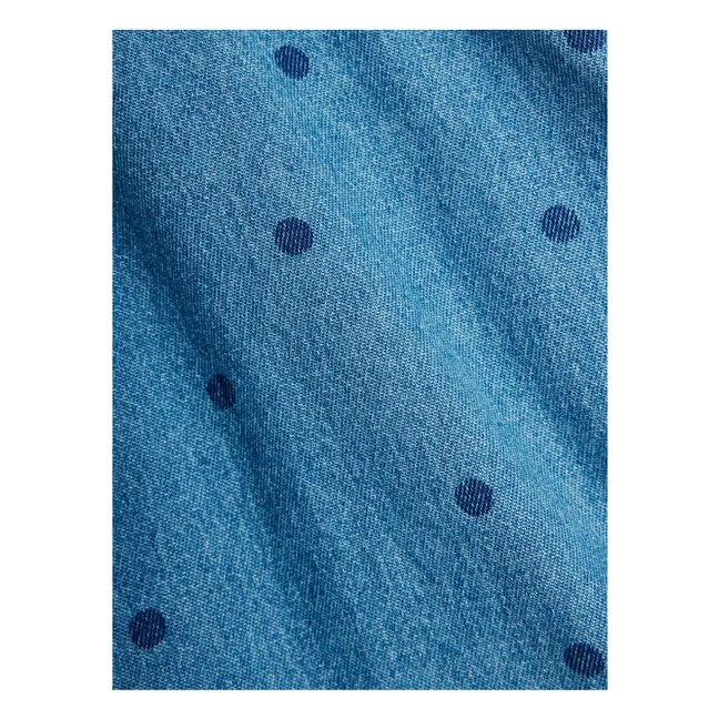 Camisa vaquera con lunares de algodón orgánico | Azul