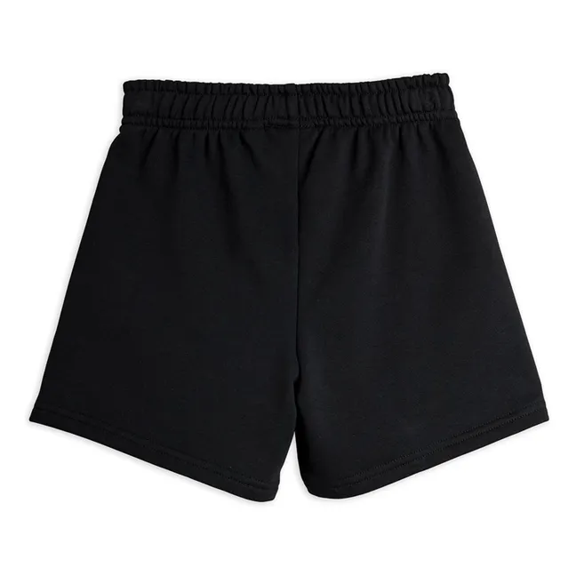 Short Survêtement Passepoil Coton Bio | Noir