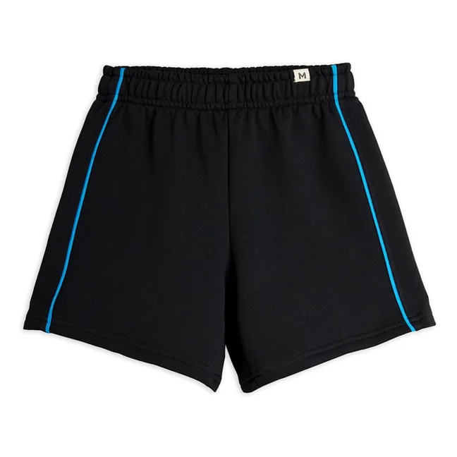 Pantalón corto de algodón orgánico con ribete | Negro