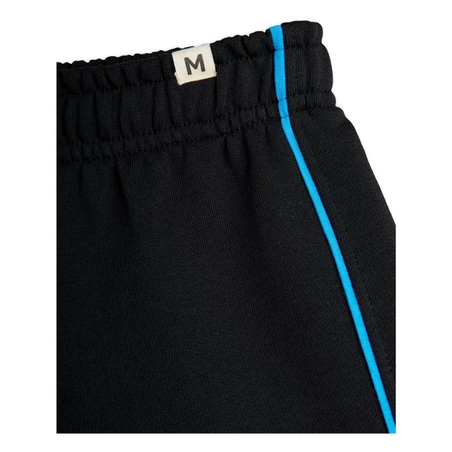 Pantalón corto de algodón orgánico con ribete | Negro