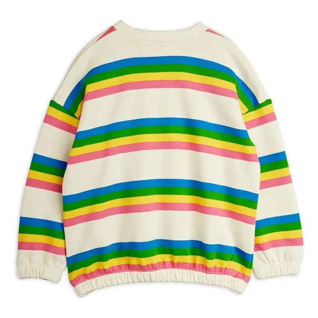 Organic cotton striped sweatshirt | Ecru