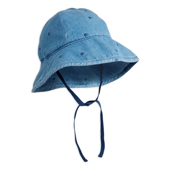 Gorro vaquero con lunares de algodón ecológico | Azul