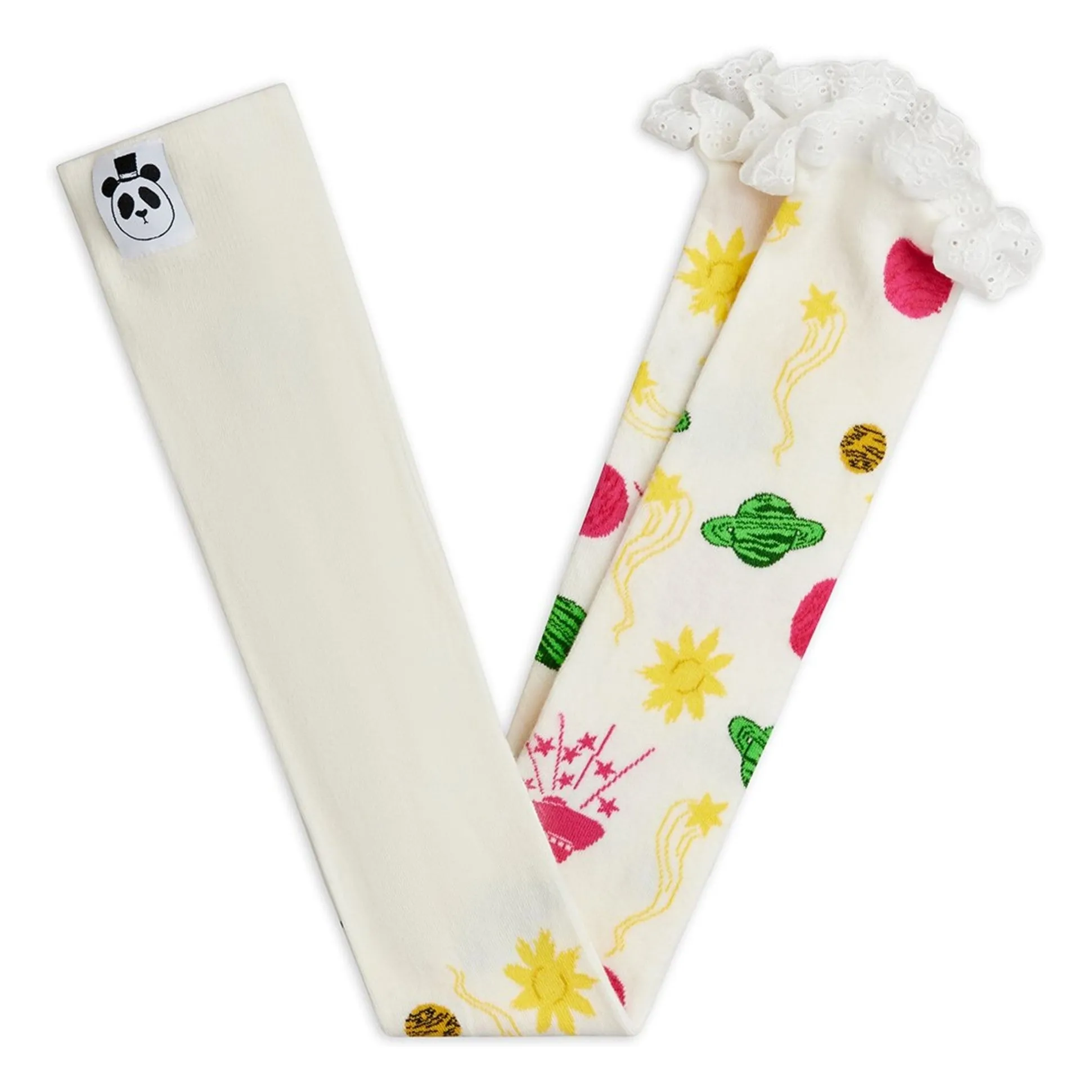 Mini Rodini Ecru Espace Organic Cotton Legging