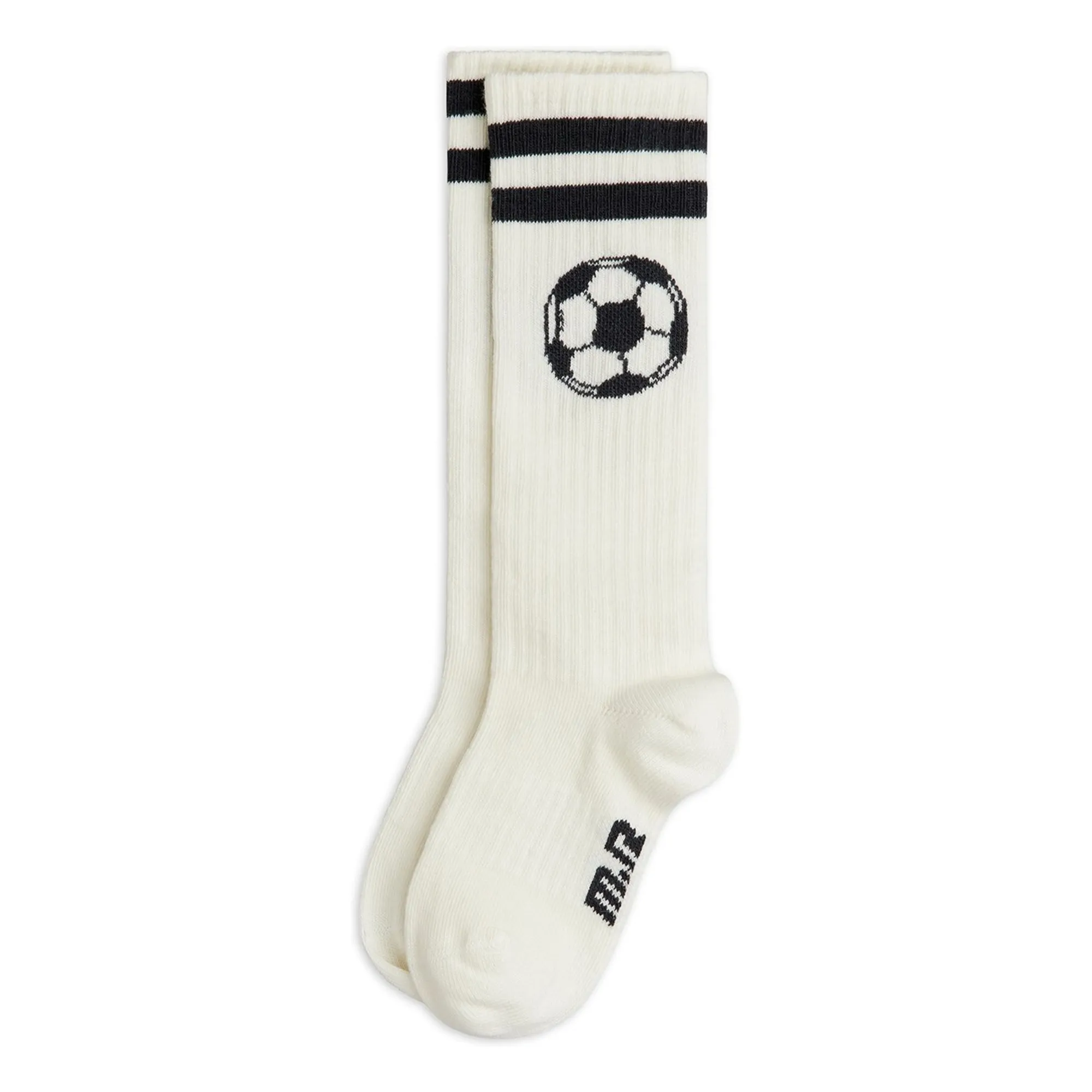 Mini Rodini Ecru Organic Cotton Football Top Socks