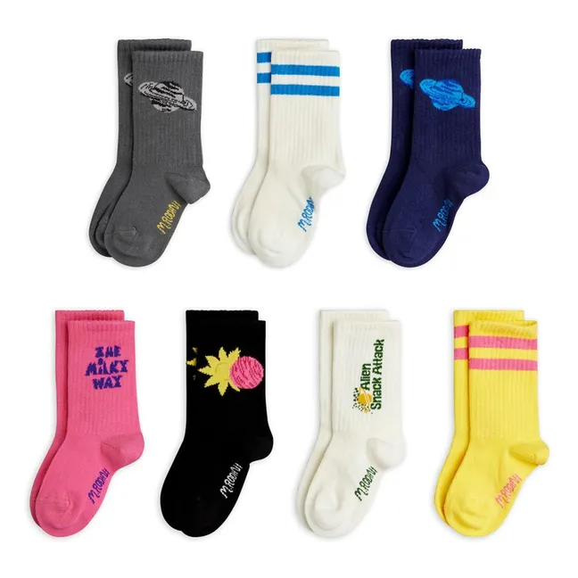 Pack of 7 Aliens Organic Cotton Socks | Grey