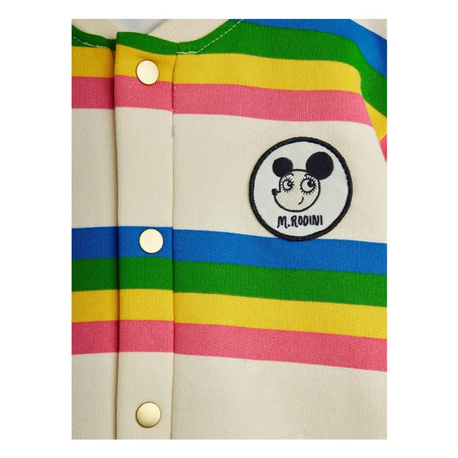 Organic cotton striped jumpsuit | Ecru