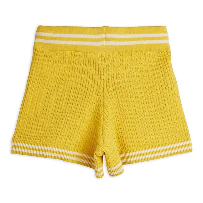 Organic cotton knit shorts | Yellow