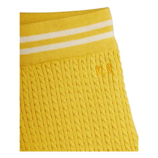 Organic cotton knit shorts | Yellow