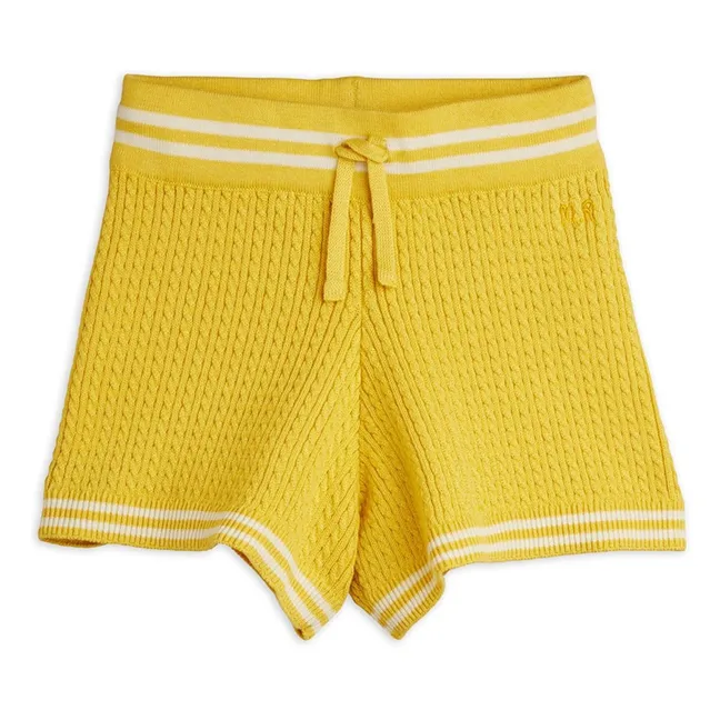 Pantalones cortos de punto de algodón ecológico | Amarillo