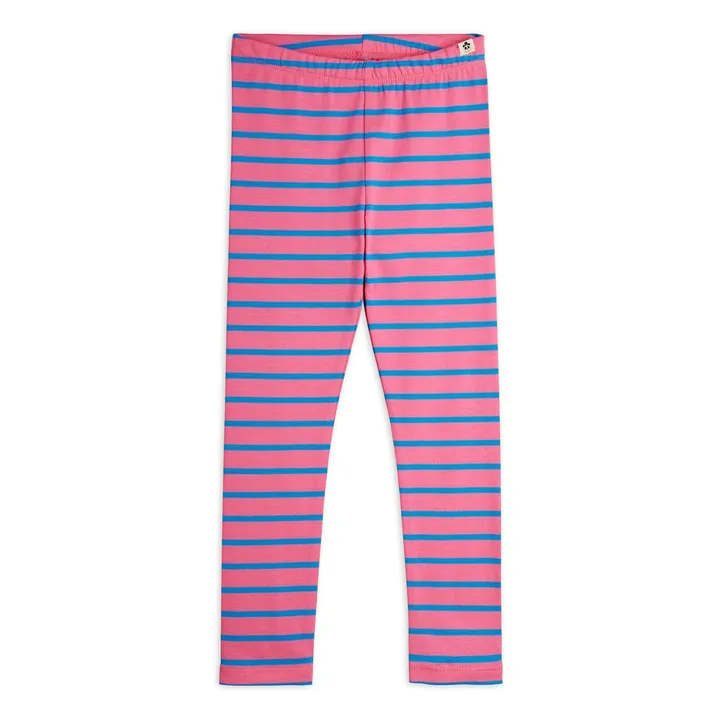 Legging de algodón orgánico a rayas | Rosa- Imagen del producto n°0