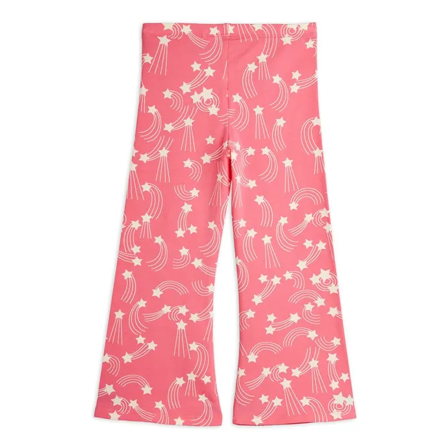 Organic Cotton Flare Stars Pants | Pink