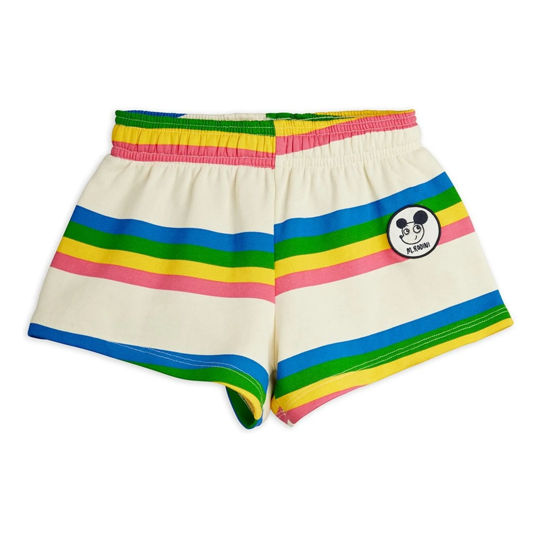 Mini Rodini Ecru Organic Cotton Striped Shorts