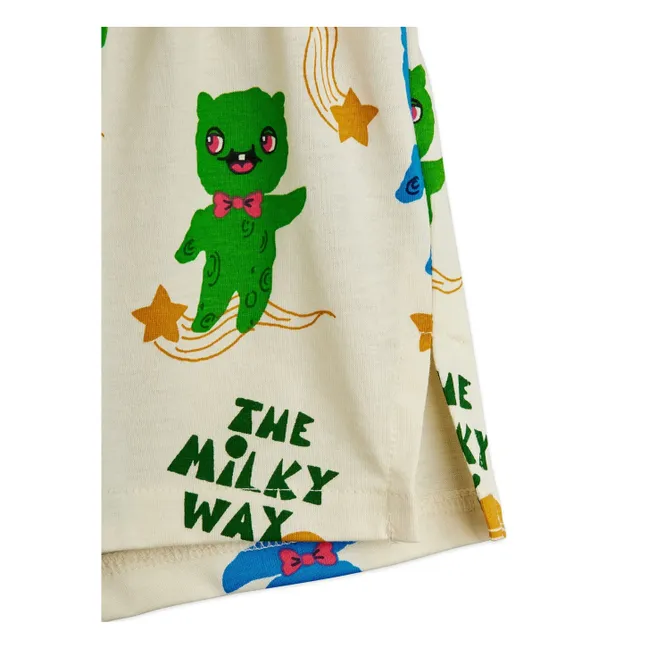 Pantaloncini in cotone biologico Aliens | Ecru