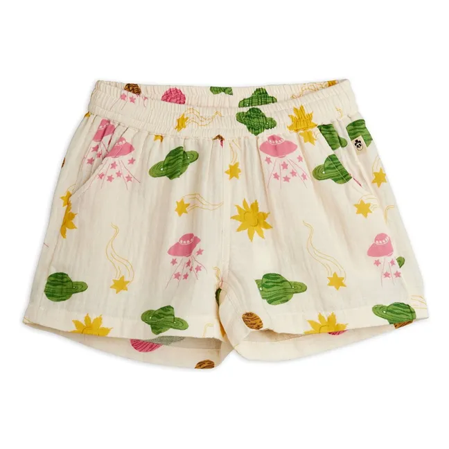 Pantaloncini in garza di cotone biologico Espace | Ecru