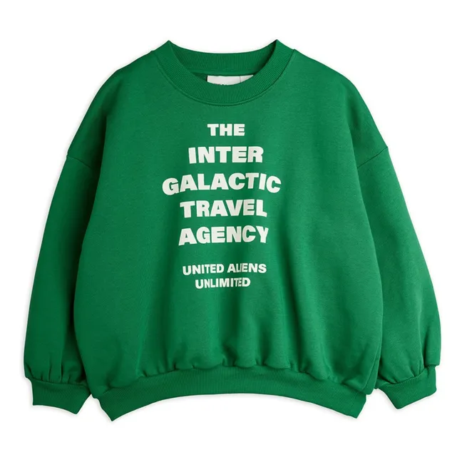 Sudadera de algodón orgánico Travel Agency | Verde