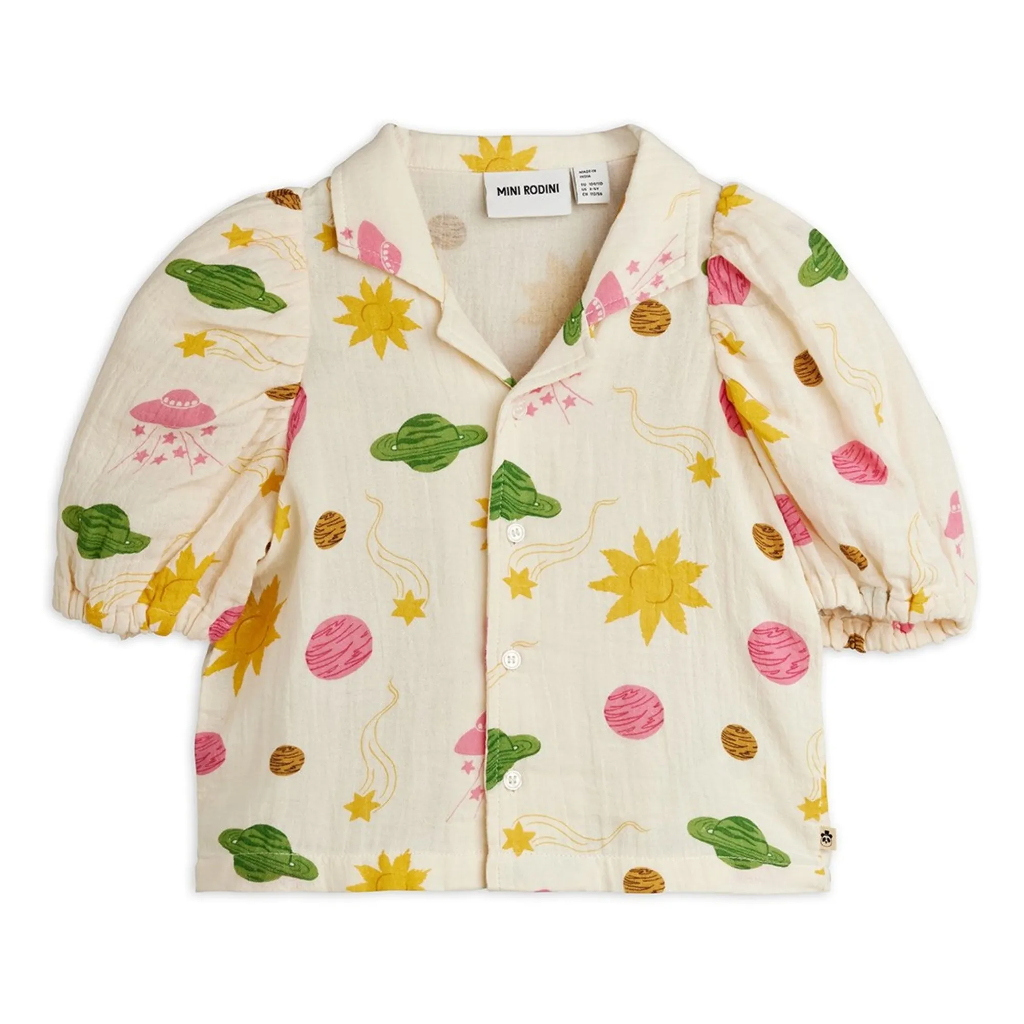 Mini Rodini Ecru Espace Blouse Organic Cotton Gauze