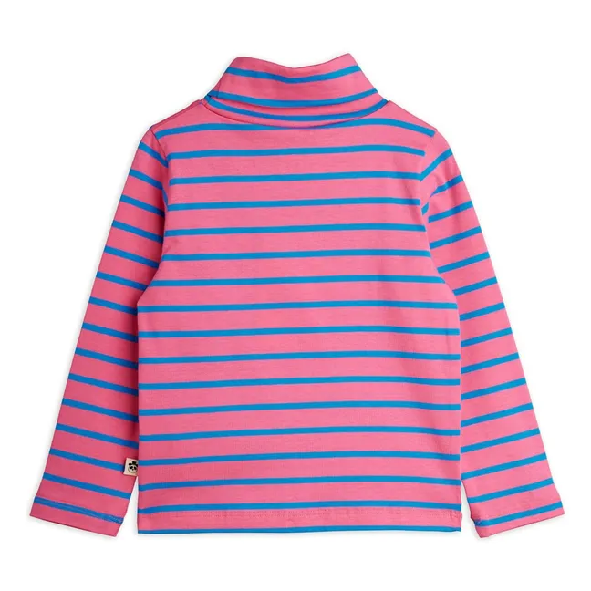 Dolcevita a righe in cotone biologico | Rosa