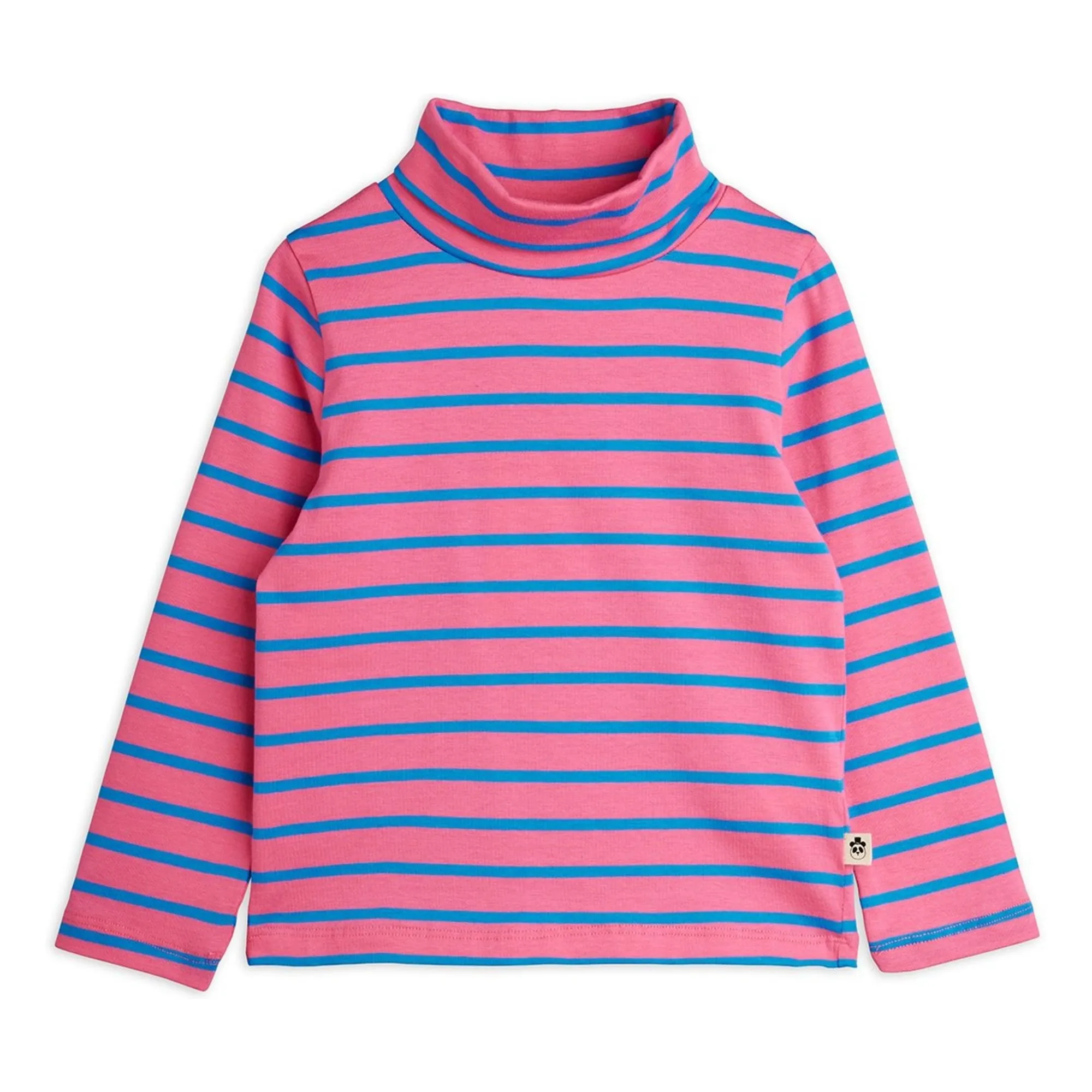 Mini Rodini Pink Organic Cotton Striped Turtleneck