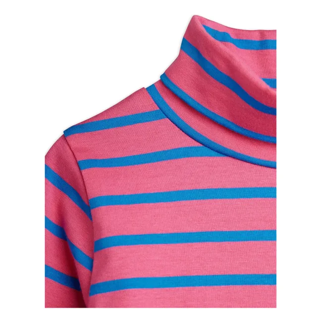 Dolcevita a righe in cotone biologico | Rosa