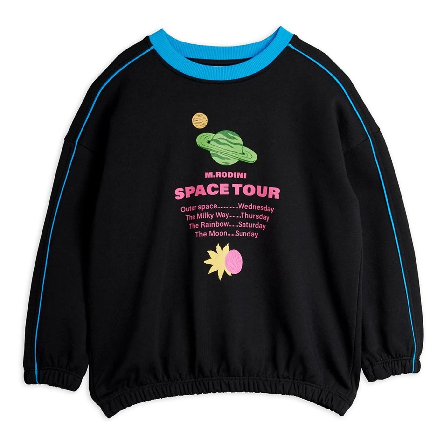Mini Rodini Black Space Tour Organic Cotton Sweatshirt