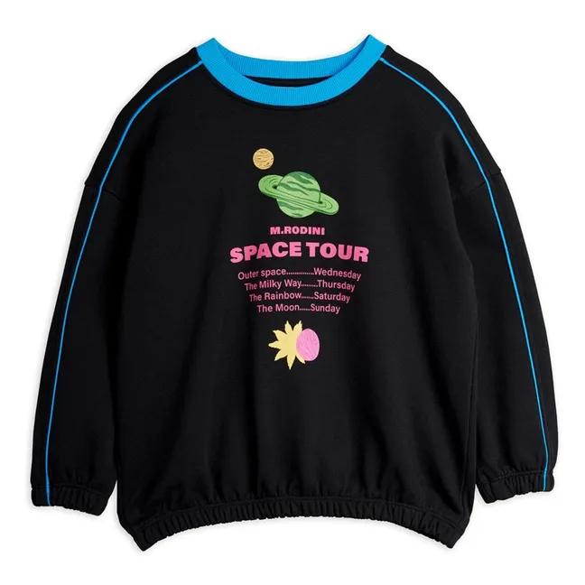Space Tour organic cotton sweatshirt | Black