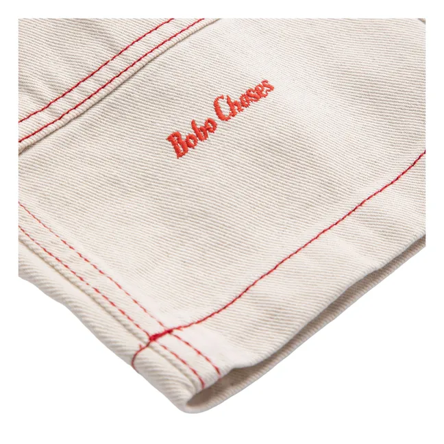 Pantalones con paneles de sarga de algodón orgánico | Blanco