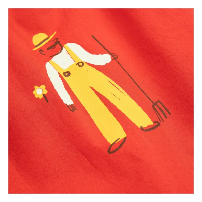 Falda Midi Farmhouse Algodón Ecológico | Rojo