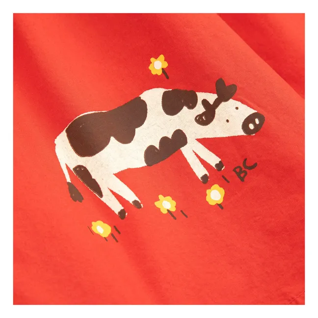 Falda Midi Farmhouse Algodón Ecológico | Rojo