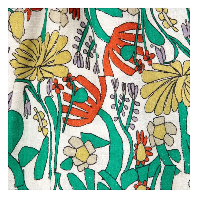 Falda floral de algodón orgánico | Blanco