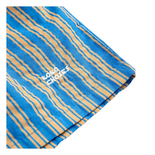 Pantalones cortos a rayas | Azul