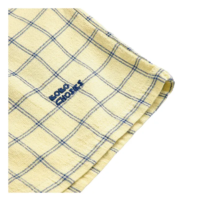 Organic cotton checked shorts | Yellow