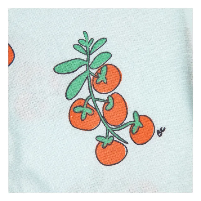 Pantaloncini al pomodoro in cotone biologico | Azzurro fiordaliso