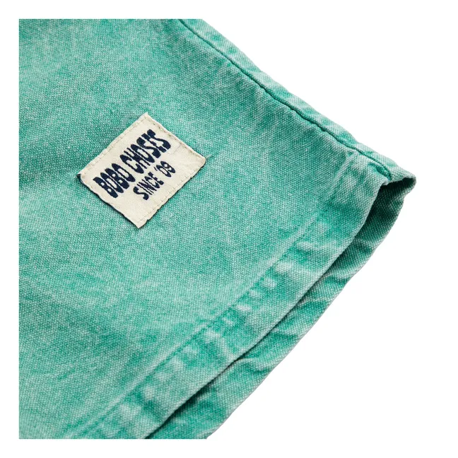 Organic Cotton Washed Shorts | Green