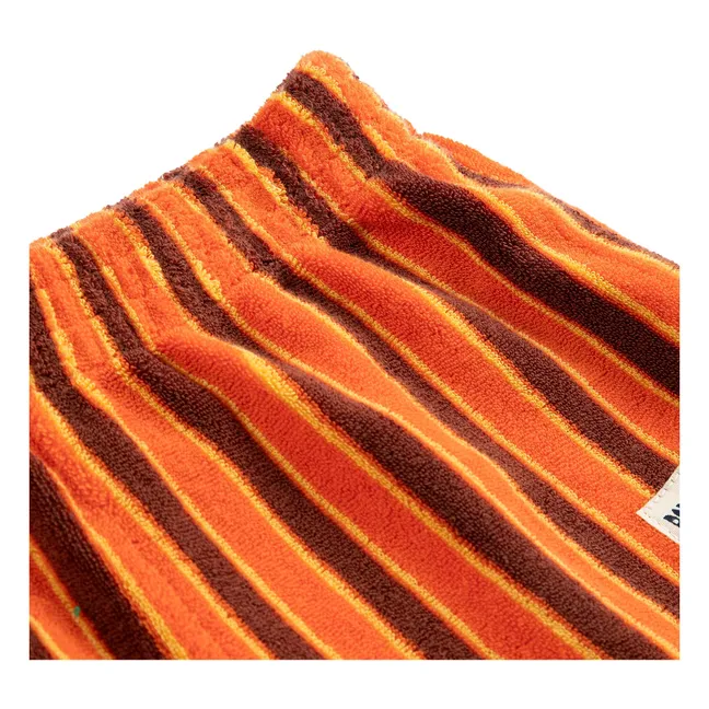 Short Rayé Eponge | Orange