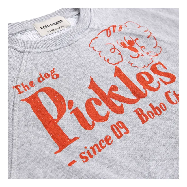 The Dog Pickles Organic Cotton Sleeveless Sweatshirt | Heather grey