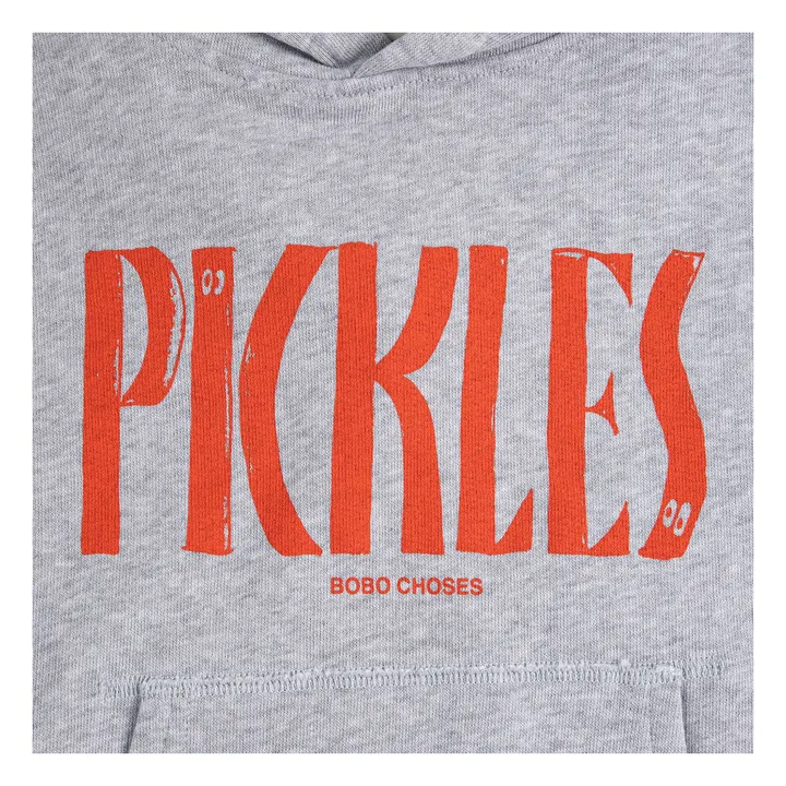 Sudadera con capucha de algodón ecológico Pickles | Gris Jaspeado- Imagen del producto n°3