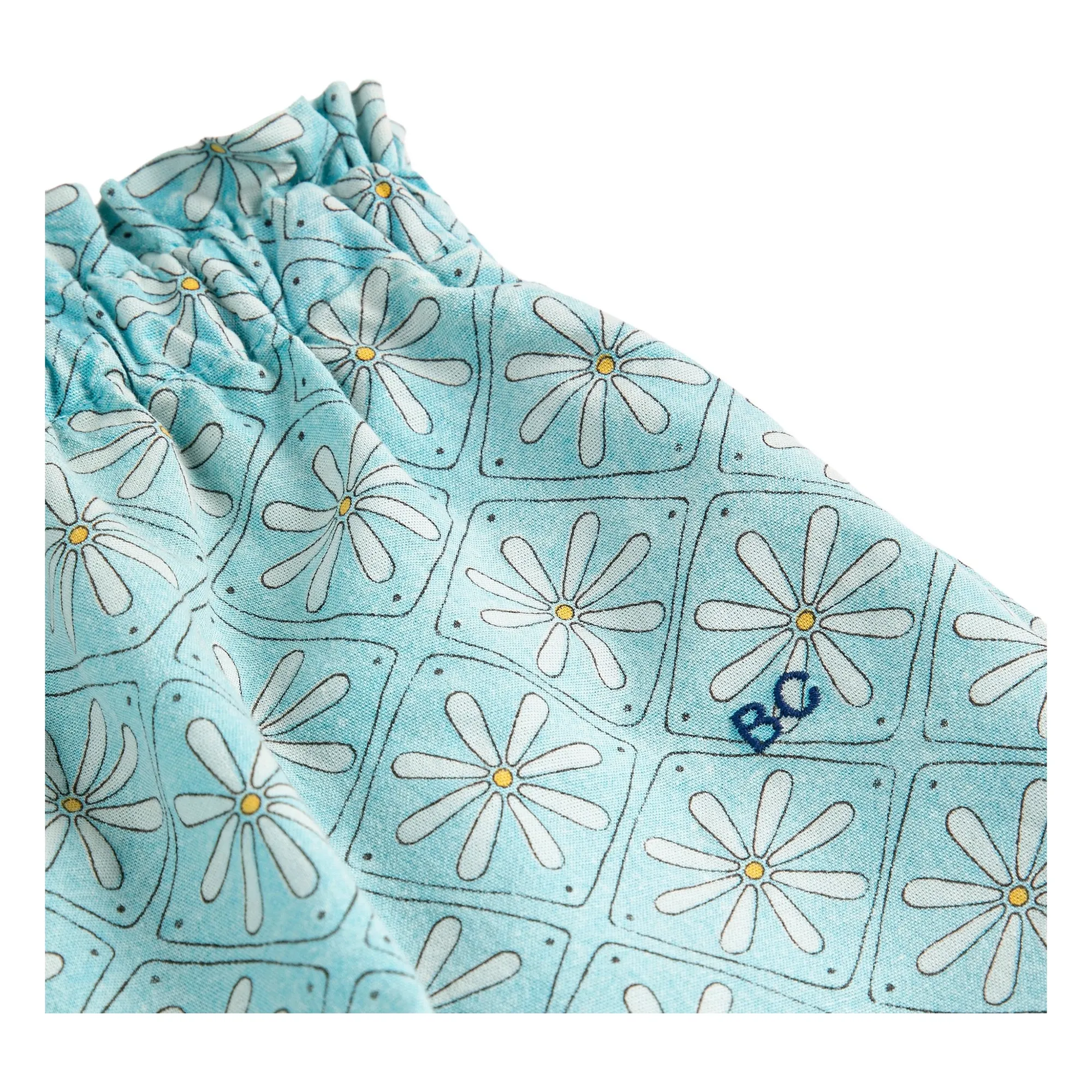 Jupe-Culotte Marguerites Coton Bio | Bleu Clair- Image produit n°3