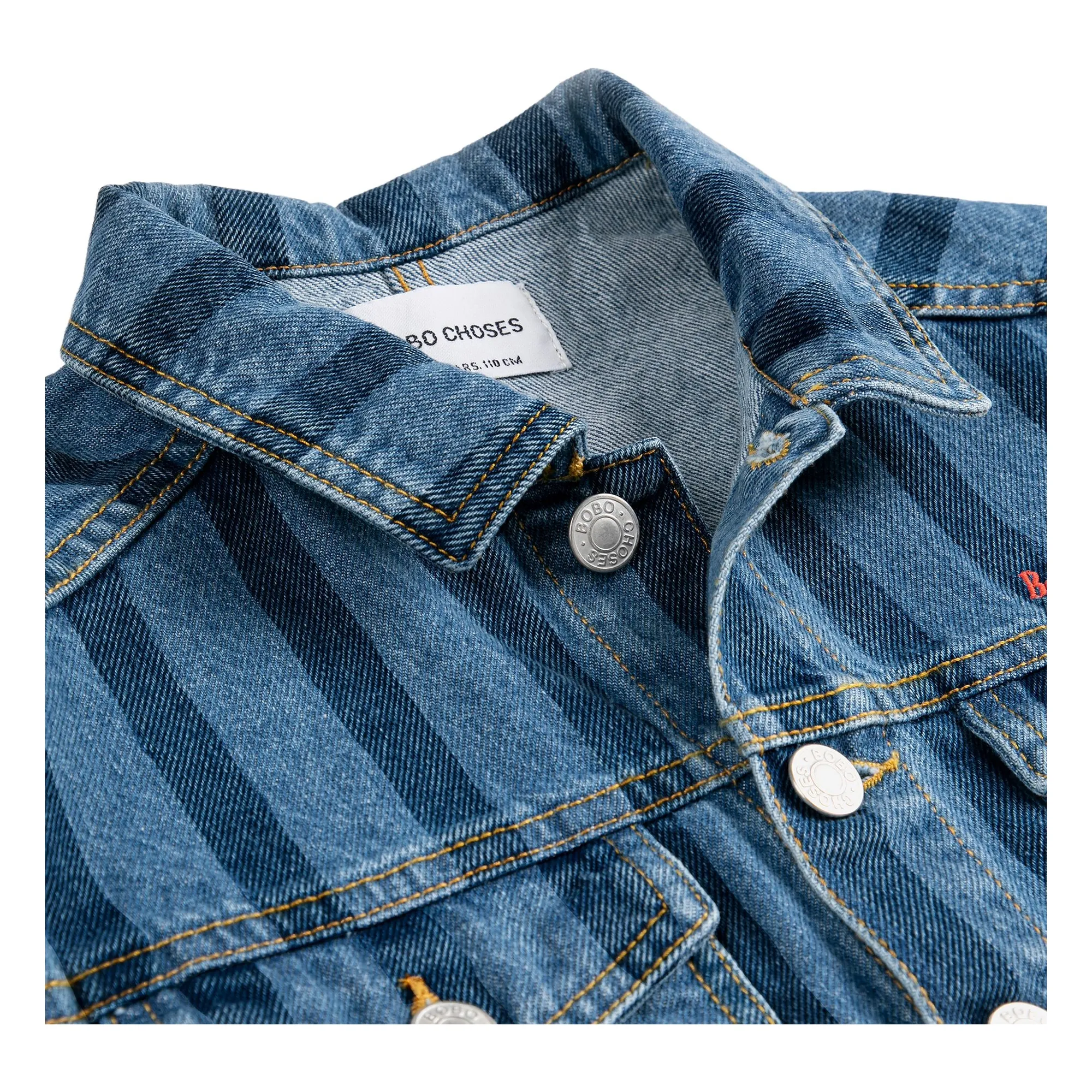 Veste Denim Rayée Coton Bio | Bleu- Image produit n°3
