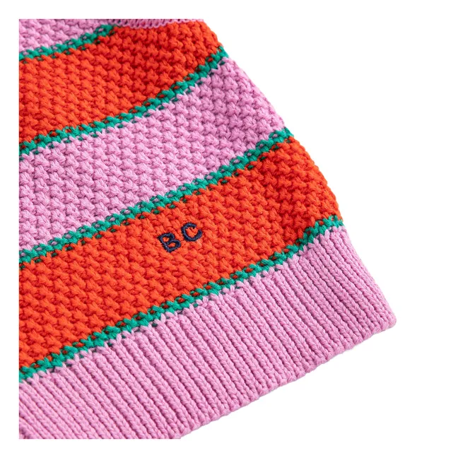 Chaleco sin mangas a rayas de algodón ecológico | Violeta