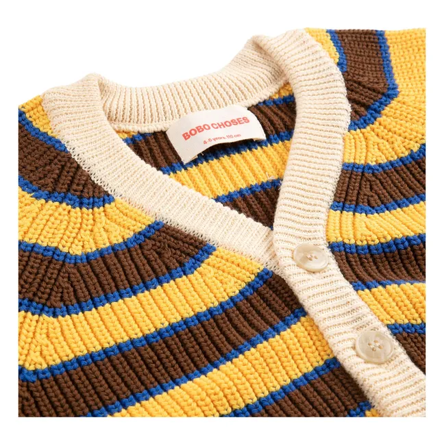 Chaqueta a rayas de algodón ecológico | Amarillo