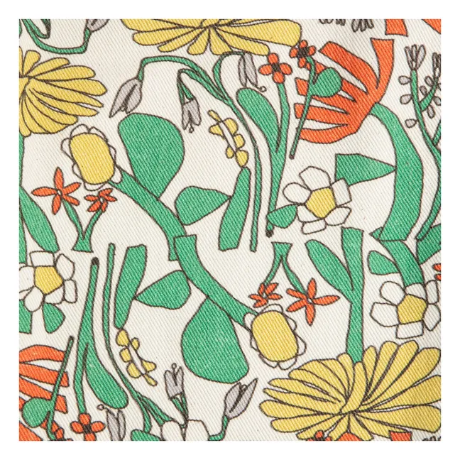 Salopette Fleurie Coton Bio | Blanc
