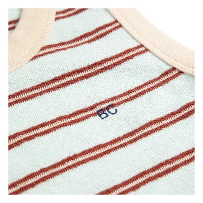 Vestido de tirantes a rayas Algodón orgánico | Azul Pálido