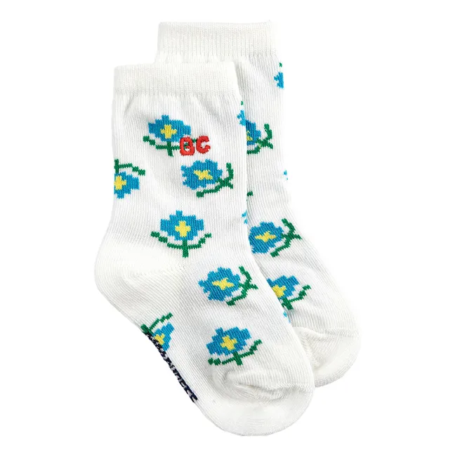 Set of 2 Pairs of Organic Cotton Flower Socks | Pink