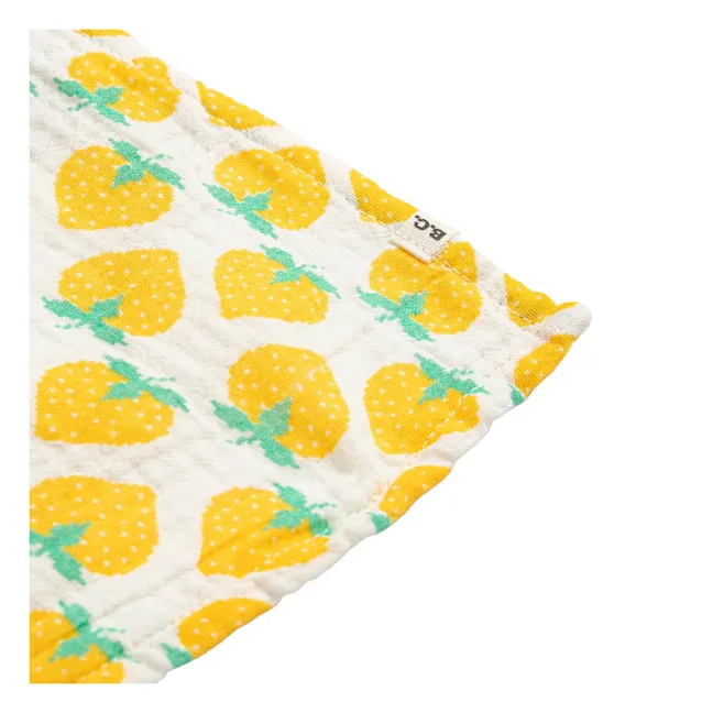 Strawberry diaper Organic cotton gauze | White