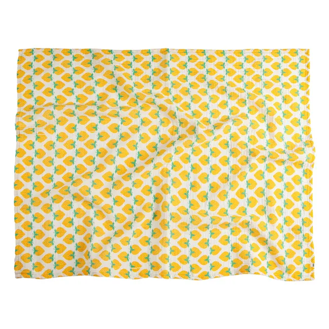 Strawberry diaper Organic cotton gauze | White